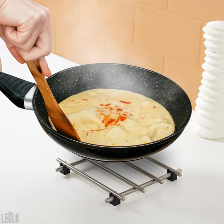 Bucatarie si servire - Suport cratita din inox, 18x18 cm