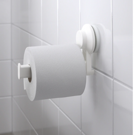 Baie - Suport cu ventuza pentru hartia igienica, 15 cm