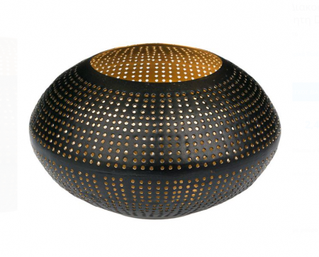Suport de lumanari oval negru/auriu, 14x7 cm [1]