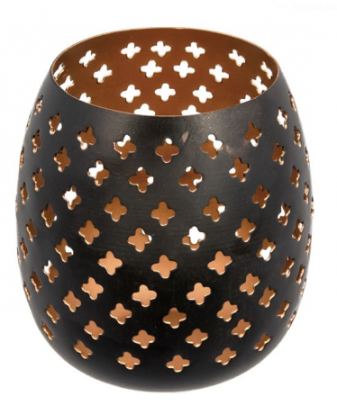 Flori artificiale si decoratiuni - Suport decorativ pentru lumanari perforat, metal, 6.5x9.5 cm