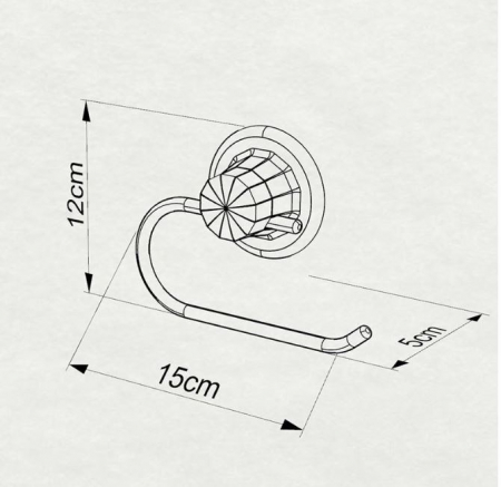 Suport hartie igienica, prindere cu ventuza, alb, 15x7 cm [1]