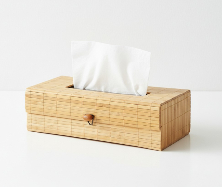 Baie - Cutie decorativa din bambus pentru servetele, 26x14x9 cm