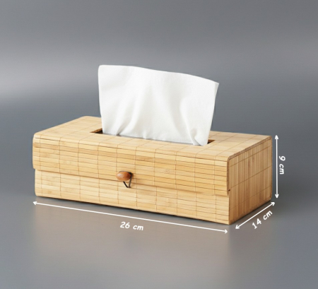 Cutie decorativa din bambus pentru servetele, 26x14x9 cm [2]