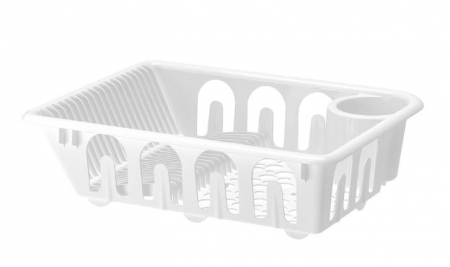 Bucatarie si servire - Uscator vesela alb, din plastic, 46x36x12 cm