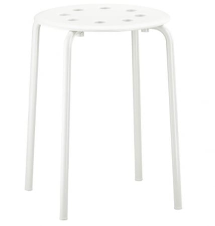 Taburet fix, alb, 45x40x32 cm [1]
