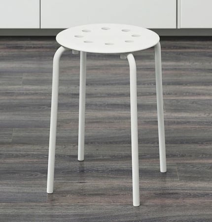 Mobilier mic - Taburet fix, alb, 45x40x32 cm