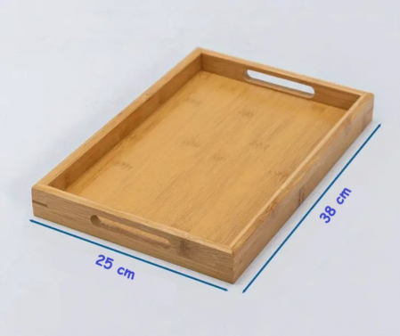 Tava din bambus, cu manere, 38x25x4 cm [3]