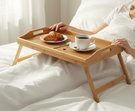 Toate produsele - Tava / masuta pliabila din bambus – ideala pentru mic dejun la pat si servire confortabila, 50x29.5x22 cm