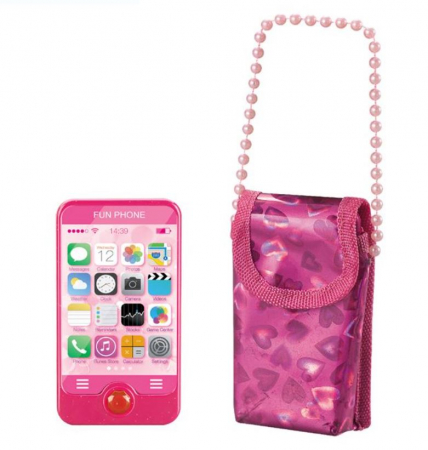Jocuri si jucarii interactive - Telefon de jucarie cu gentuta, roz