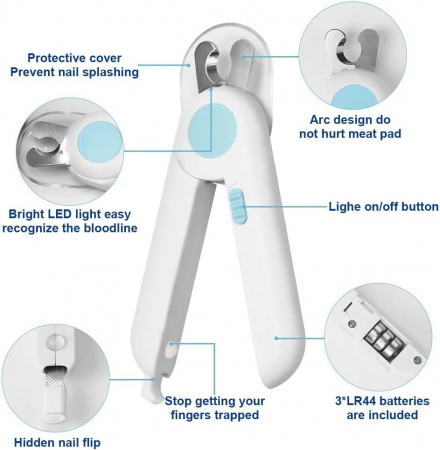 Accesorii animale - Unghiera cu lumina LED pentru caini si pisici
