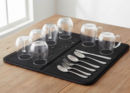 Uscator de vase din spuma poliuretanica, negru, 44x36 cm [1]