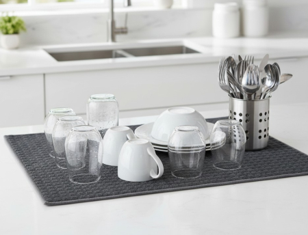 Uscator de vase si pahare, tip prosop absorbant, gri, 50x40 cm [1]