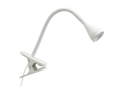 Veioza LED, cu clema, pentru birou, alba, 220 lumeni, 34 cm [0]