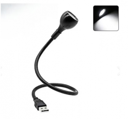 Veioze si felinare - Veioza LED, cu USB, reglabila, neagra, 37 cm