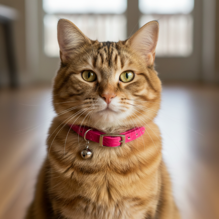 Zgarzi si lese - Zgarda rosie cu clopotel pentru pisici, 32x1 cm