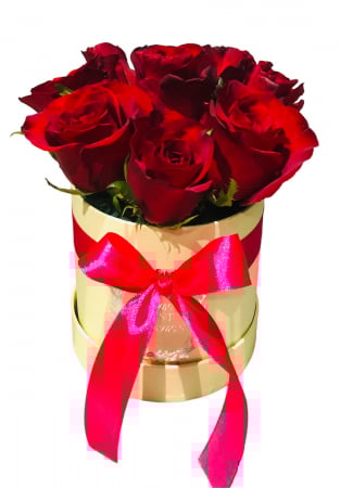 Aranjamente Florale - Red Love (Cutie Rotunda)