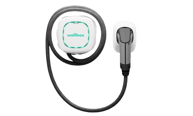 Statie de incarcare masini electrice Wallbox Pulsar Plus cu cablu PLP1-0-2-4-9-002, 7.4kW, Type 2, 5m, WiFi, control de pe telefon Alb