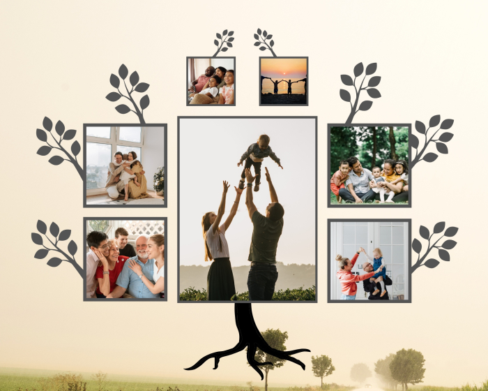 Tabloul Canvas Personalizat Colaj familie – "Arborele familiei" [1]