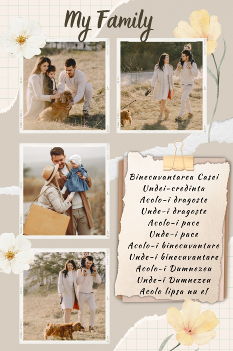 Tabloul Canvas Personalizat Colaj familie – Binecuvântarea Casei [2]