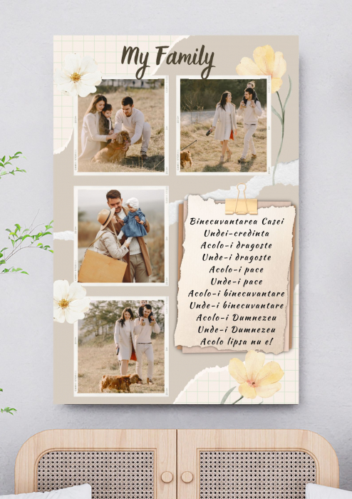 Tabloul Canvas Personalizat Colaj familie – Binecuvântarea Casei [1]