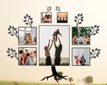 Tablouri personalizate canvas familie - Tabloul Canvas Personalizat Colaj familie – "Arborele familiei"