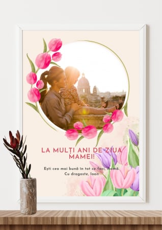 Tablouri personalizate cu rama pentru familie - Tablouri personalizate cu rama pentru 1-8 Martie model 2