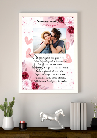 Tablouri personalizate cu rama pentru familie - Tablouri personalizate cu rama pentru 1-8 Martie model 4
