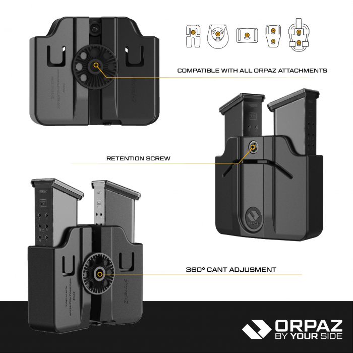 Port incarcator dublu  Glock 17, 19, 19x, 26, 30, 36, 37, 40, 43, 43x, 48 prindere cu padela [6]