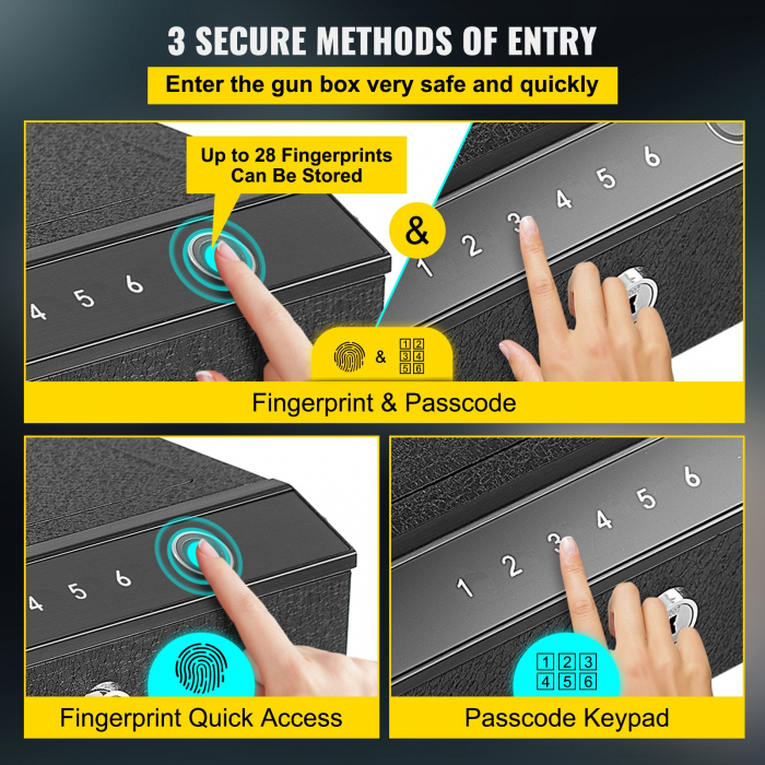 Seif Pistol cu 3 tipuri de acces - biometric,digital cod, cheie [4]