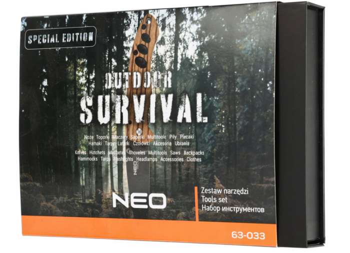 Set cadou de supraviețuire: cuțit, lanternă, brățară NEO TOOLS 63-033 [13]