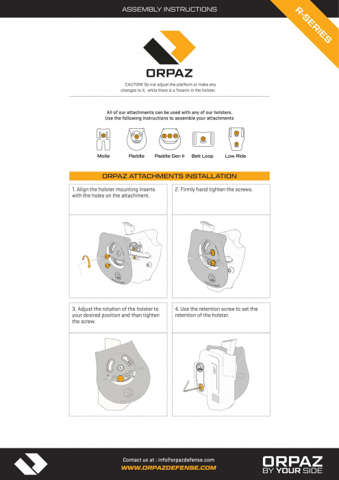 Toc Glock 17, 19, 19X , 22, 23, 34, 44, 45, OWB Retentie Level 1 , Prindere pe curea - ORPAZ [7]