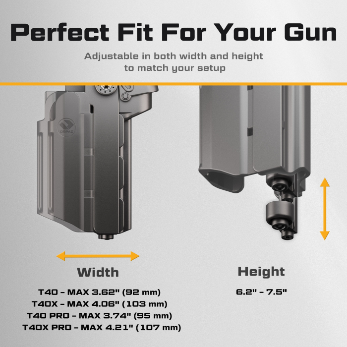 Toc T40X Pro pentru Pistol cu lanterna, OWB , Level II Retention - ORPAZ [3]