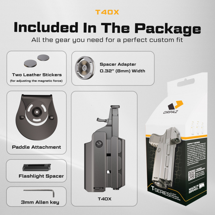 Toc Tactic T40X pentru Pistol cu lanterna, OWB , Level II Retention - ORPAZ compatibil cu Glock, CZ, Ruger, Sig Sauer, Smith & Wesson, Springfield, Canik [9]