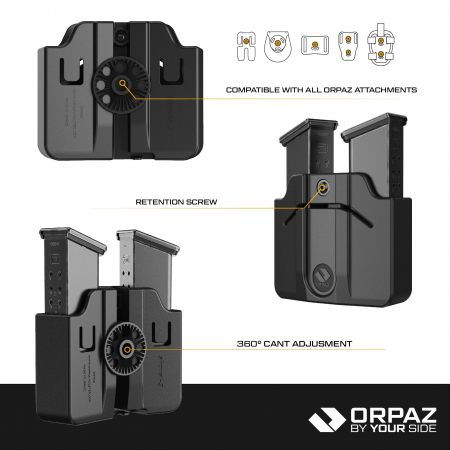Port incarcator dublu  Glock 17, 19, 19x, 26, 30, 36, 37, 40, 43, 43x, 48 prindere cu padela [5]
