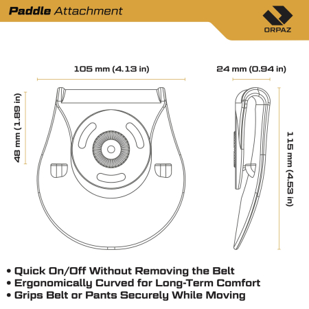 Toc T40X Pro pentru Pistol cu lanterna, OWB , Level II Retention - ORPAZ [6]