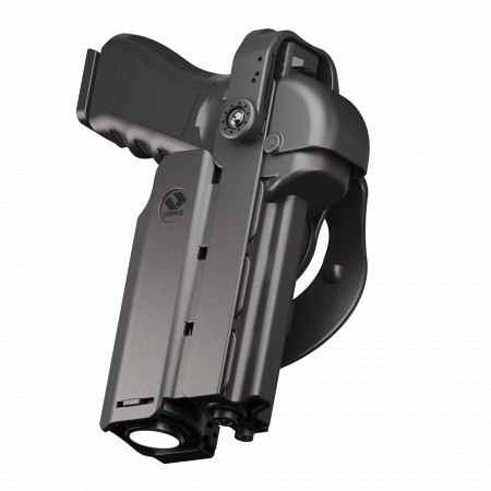 T40Pro - Toc T40 Pro pentru Pistol cu lanterna, OWB , Level II Retention - ORPAZ compatibil cu Glock 17, 19, 45