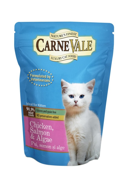 Carnevale Cat Kitten Plic Pui Somon Alge 85 g