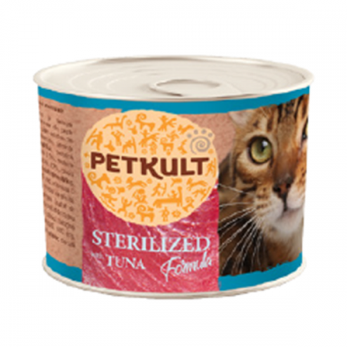 Petkult Cat Sterilised cu Ton 185 g