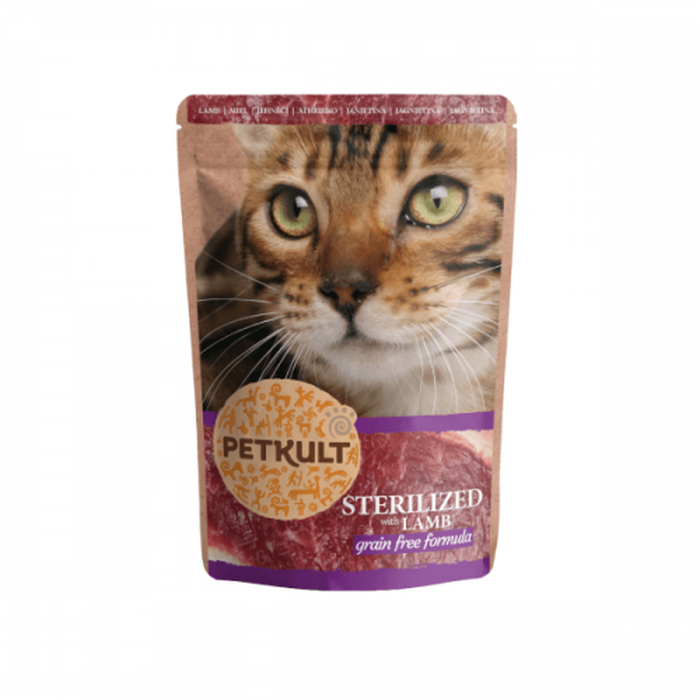 Petkult Cat Sterilizat cu Miel 100g