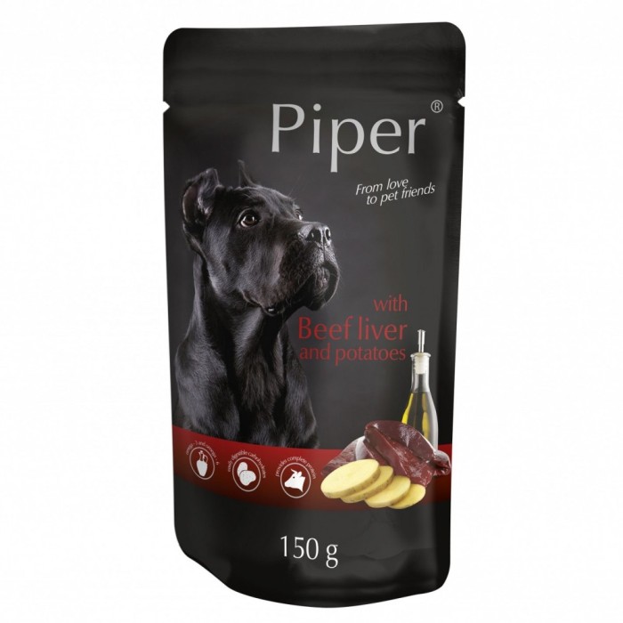 Piper Dog Adult Ficat de Vita si Cartofi Plic 150 g