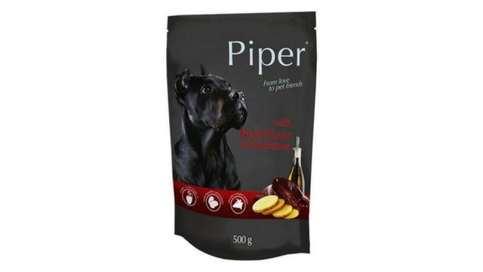 Piper Dog Adult Ficat de Vita si Cartofi Plic 500 g