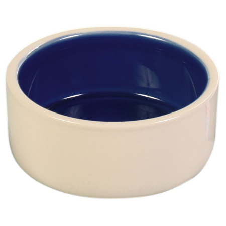 Caini - Castron Ceramica 0.3 l/12 cm Crem/Albastru 2450, Trixie