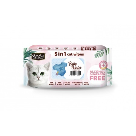 Ingrijirea Pielii - Cat Wipes 5in1(80buc) - Baby Powder