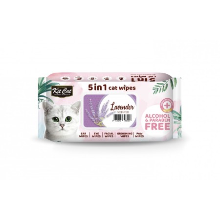 Ingrijirea Pielii - Cat Wipes 5in1(80buc) - Lavanda