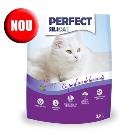 Nisip & Asternut igienic - Perfect Silicat Lavanda 3.8L