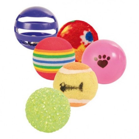 Trixie Jucarie Minge Diverse 3.5-4 cm 6/set 4523, Trixie