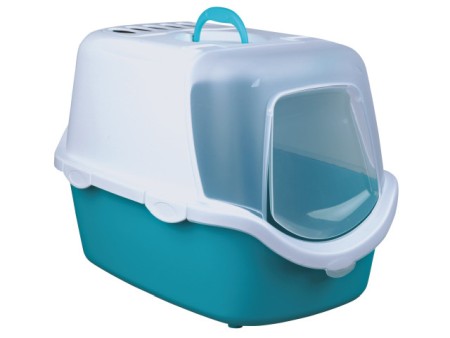 Accesorii - Trixie Litiera cu Acoperis Vico 40x40x56 cm Turkuaz cu Alb 40345