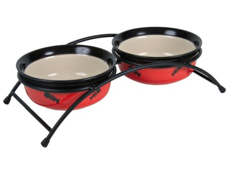 Castroane - Trixie Set 2 buc Castron Ceramica In Suport 0.25 l/12.5 cm 24790