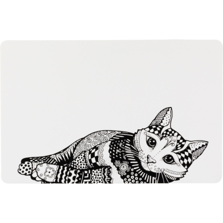 Accesorii - Trixie Set Masa cu Motiv Pisica 44 x 28 cm Alb/Negru 24788