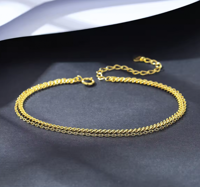 Bratara argint placat cu aur Double Chain [3]